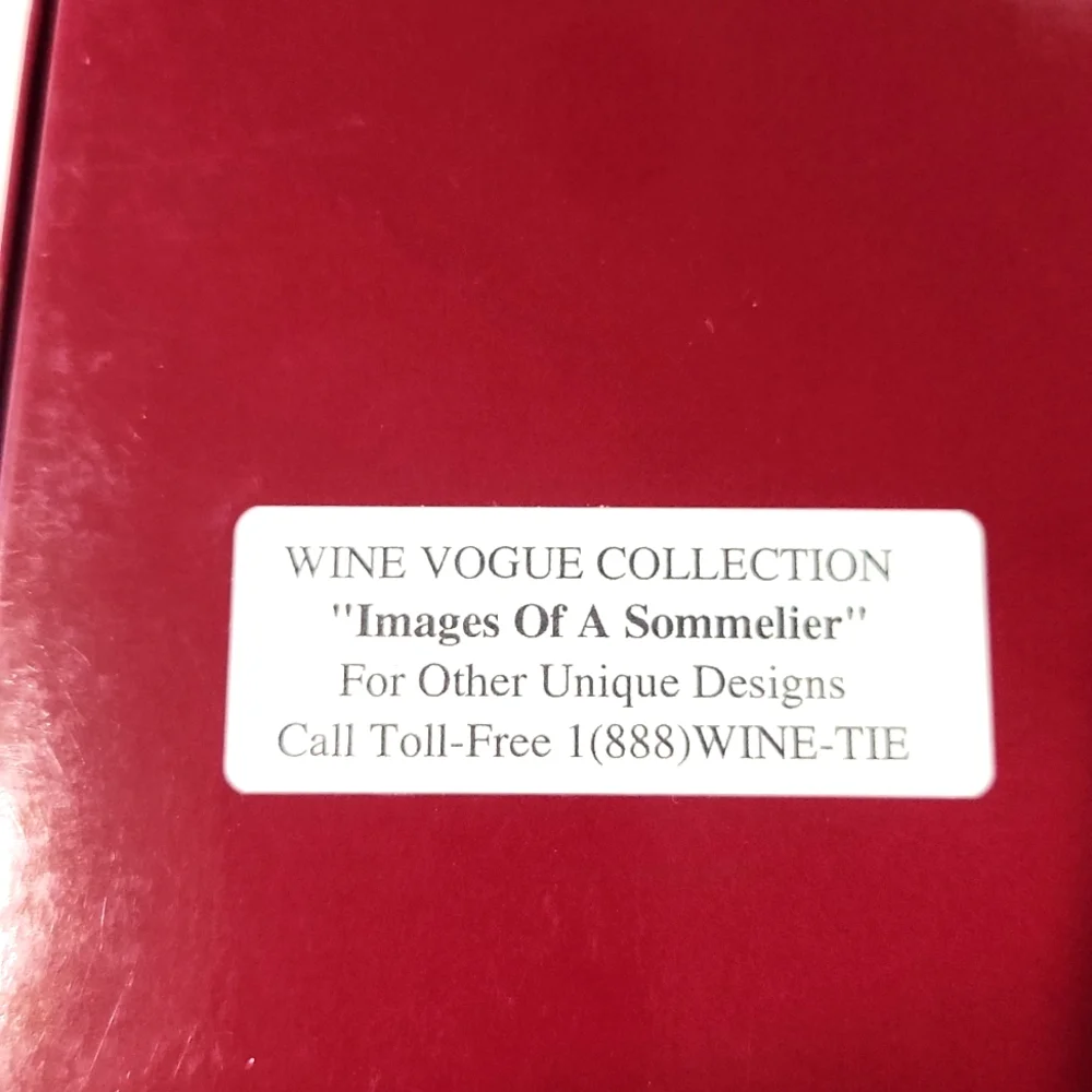90's Wine Vogue Collection Nichols Winery Silk Tie Images of a Sommelier HTF NEW